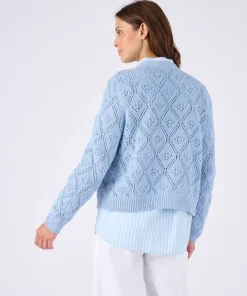 Cardigan ajouré fil ruban