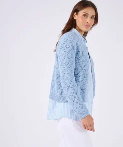 Cardigan ajouré fil ruban