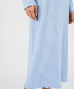 Chemise de nuit maille interlock côtelée douce et souple