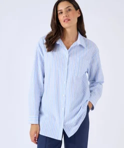 Chemise rayée en popeline
