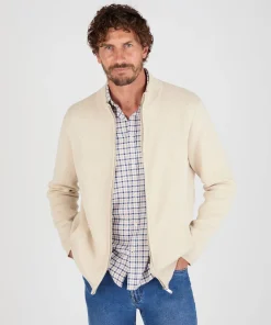 Gilet chiné zippé col montant