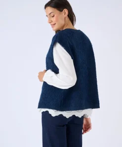 Gilet sans manches maille bouclette