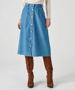 Jupe ample boutonnée