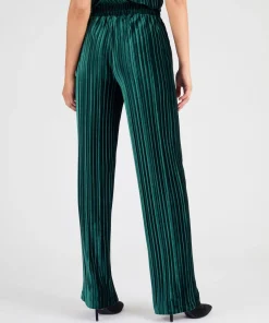 Pantalon en velours plissé satiné