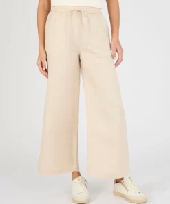 Pantalon large 7/8ème mélange lin