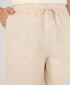Pantalon large 7/8ème mélange lin