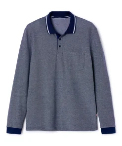 Polo manches longues en maille piquée