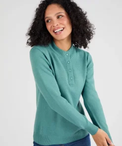 Pull col montant boutonné