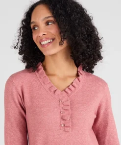 Pull col à volant mélange laine Thermolactyl