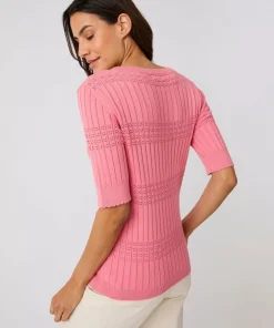 Pull à côtes ajourées