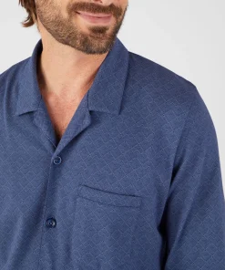 Pyjama boutonné maille jersey pur coton peigné