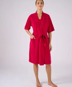Robe de chambre forme kimono, maille bouclette