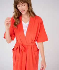 Robe de chambre forme kimono, maille bouclette