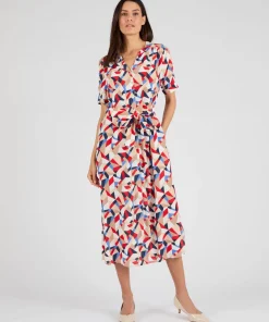 Robe imprimé graphique pure viscose