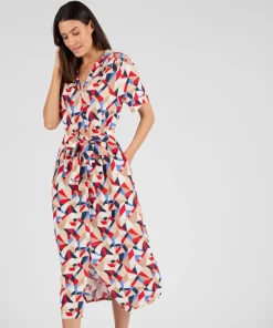 Robe imprimé graphique pure viscose