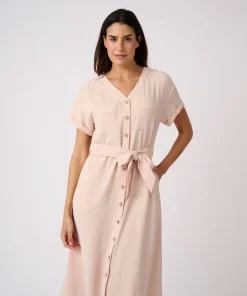 Robe-saharienne tissu crêpe