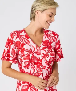 Robe tissu crêpe manches papillon