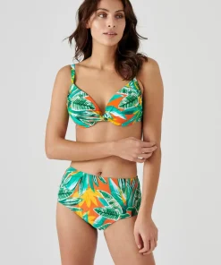 Soutien-gorge de bain à armatures imprimé tropical