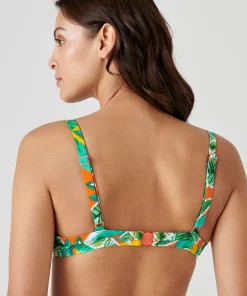 Soutien-gorge de bain à armatures imprimé tropical