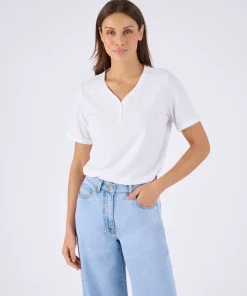T-shirt col tunisien boutonné