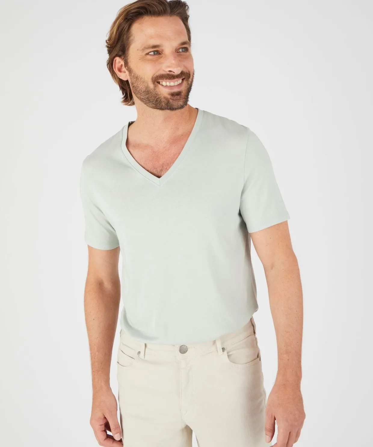T-shirt col V Climatyl en maille jersey