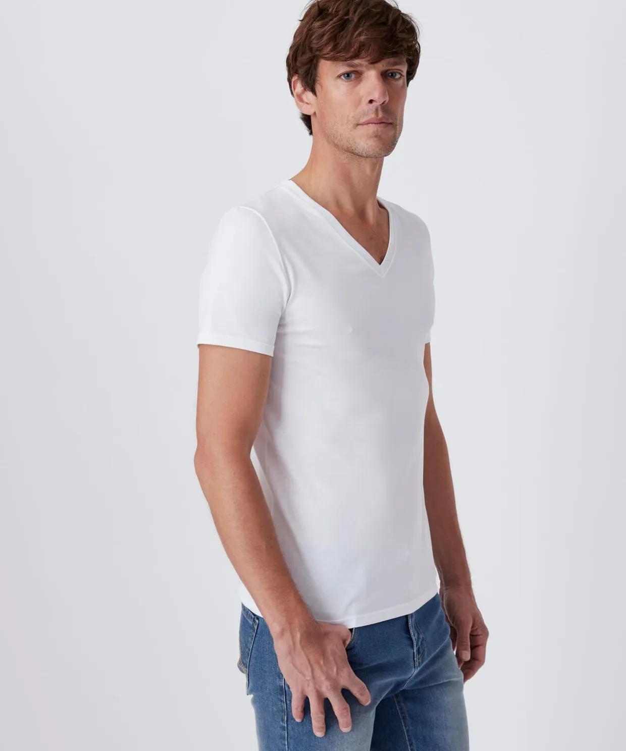 T-shirt col V Climatyl en maille jersey