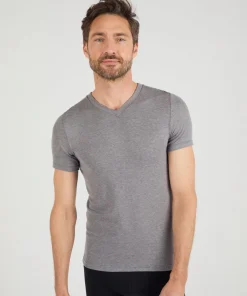 T-shirt col V manches courtes fine côte Thermolactyl Sensitive