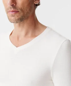T-shirt col V manches longues fine côte Thermolactyl Sensitive