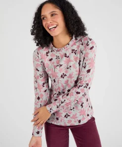 T-shirt col volanté maille chaude