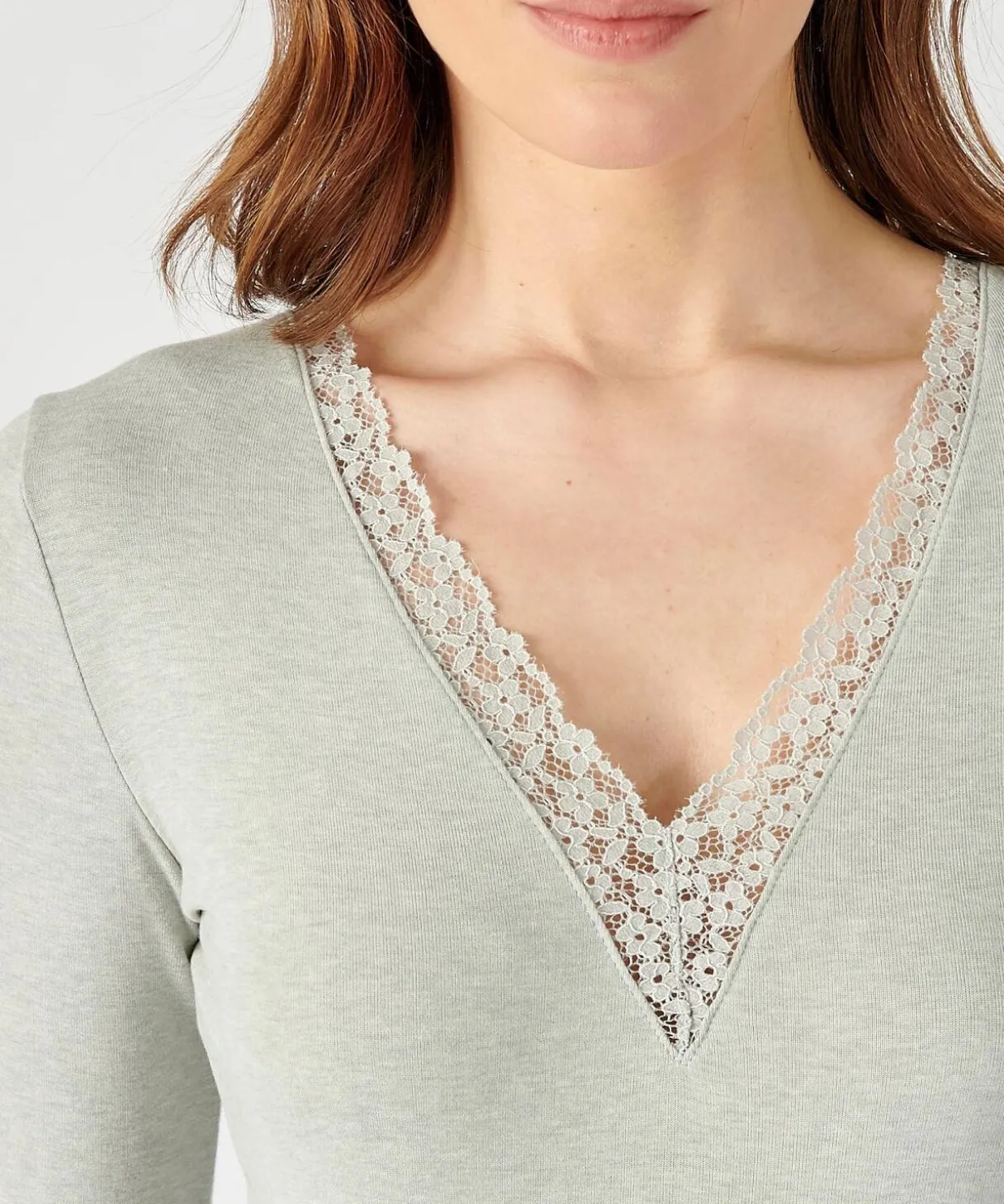 T-shirt dentelle manches longues Thermolactyl Sensitive