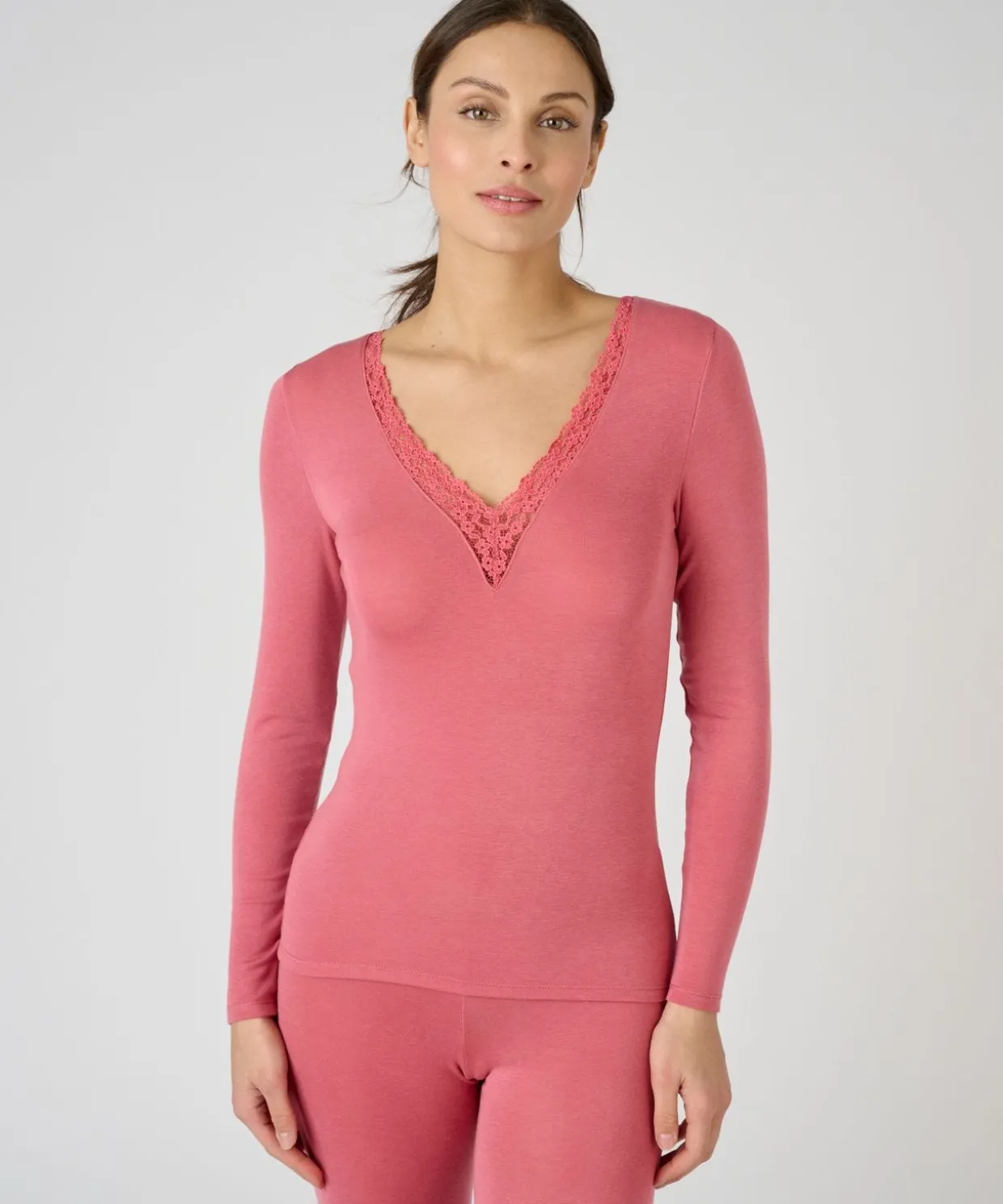T-shirt dentelle manches longues Thermolactyl Sensitive