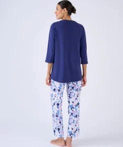 T-shirt de pyjama col tunisien en pur coton
