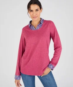 T-shirt effet 2 en 1 maille chaude