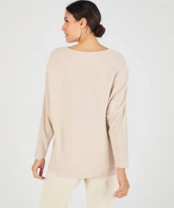 T-shirt maille chaude côtelée