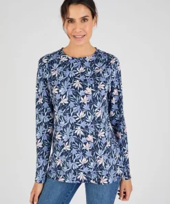 T-shirt maille chaude imprimé végétal