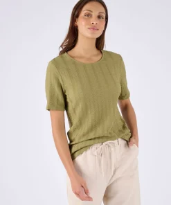 T-shirt maille jacquard effet froissé