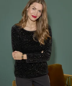 T-shirt velours et sequins