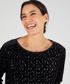 T-shirt velours et sequins