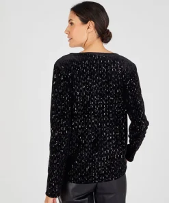 T-shirt velours et sequins