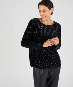 T-shirt velours et sequins