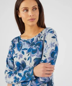 Tunique maille chaude imprimé fleuri
