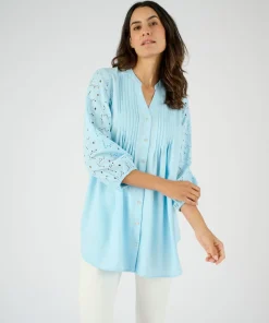Tunique manches en broderie anglaise