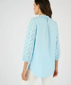 Tunique manches en broderie anglaise