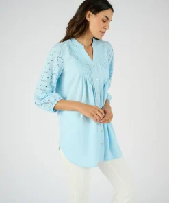 Tunique manches en broderie anglaise