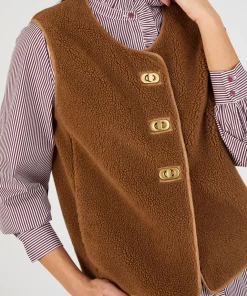 Veste sans manches maille polaire moutonnée