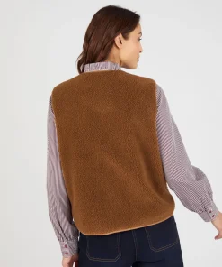 Veste sans manches maille polaire moutonnée