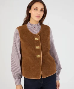 Veste sans manches maille polaire moutonnée